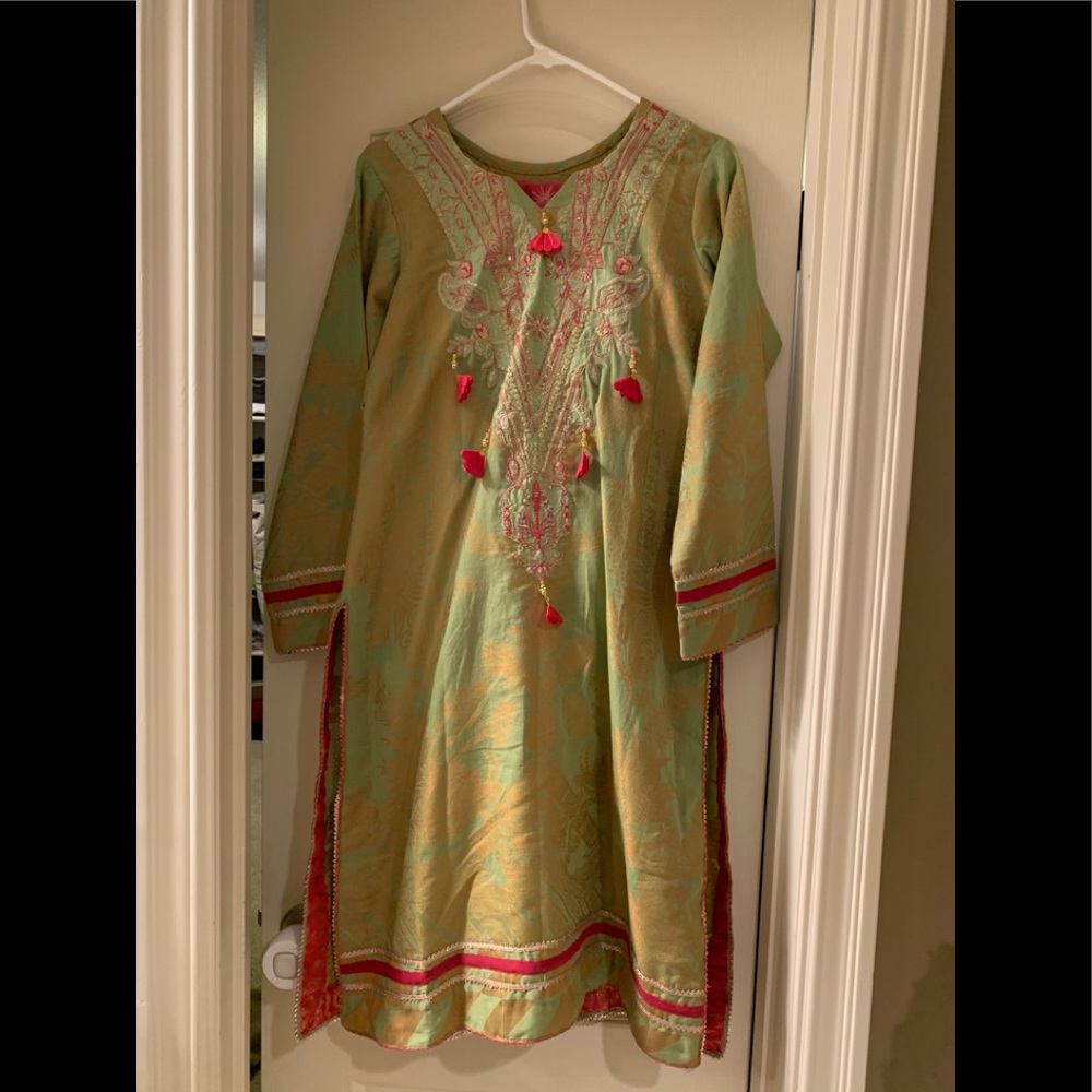 Pakistani branded juccuard embroidered  suit